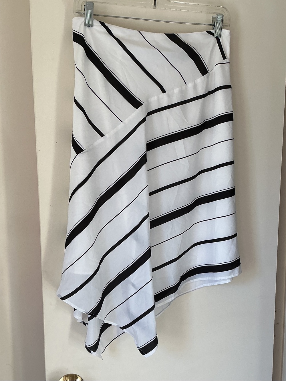 Banana Republic Black and White Asymmetrical Stripe Skirt